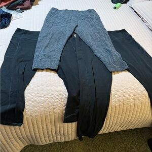 Active Basic Gray and Black Leggings Trio